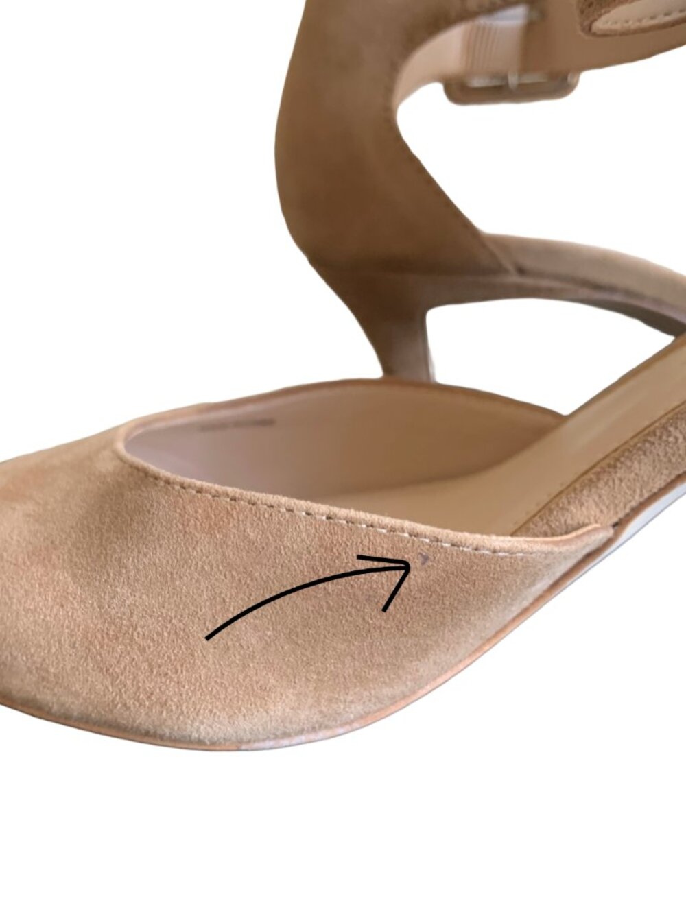 NWT PELLE MODA Latte Light Beige Kady Suede Ankle Strap Pump Sz 5.5 SEE PHOTOS - Picture 13 of 15